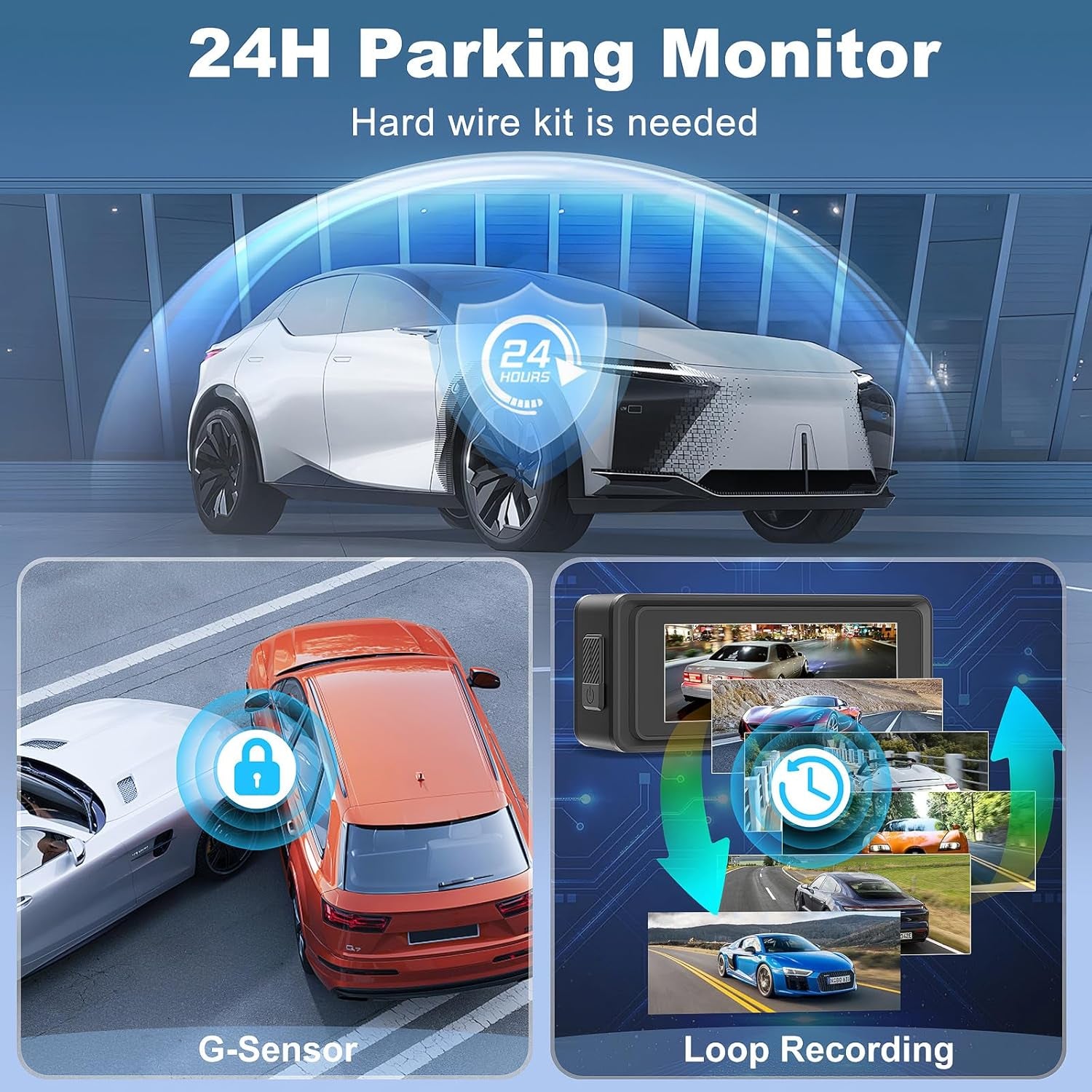 Dash Cam Front Rear, 4K+1080P Wifi Dual Dash Cam, with Free 64GB Card, Dash Camera for Cars with APP, 2.99” IPS Car Camera, Night Vision, 170°Wide Angle, 24H Parking Mode, Loop Recording