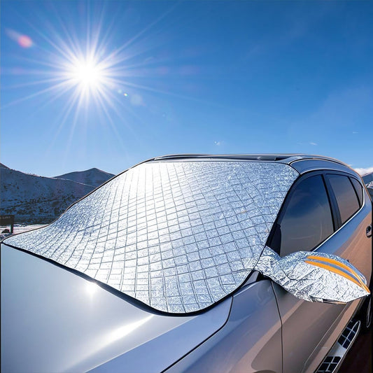 Car Windshield Snow Cover, Winter Windshield Cover for Snow and Ice, Auto Windshield Cover with Anti-Snow, Anti-Ice, Anti-Freeze, Anti-Dust, UV Protection, 170 * 143Cm