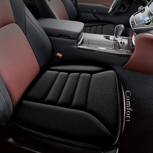 Car Seat Cushion with 1.2Inch Comfort Memory Foam, Seat Cushion for Car and Office Chair (Black)
